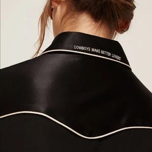 Reformation Silk Button Down Cowboy Sz XS